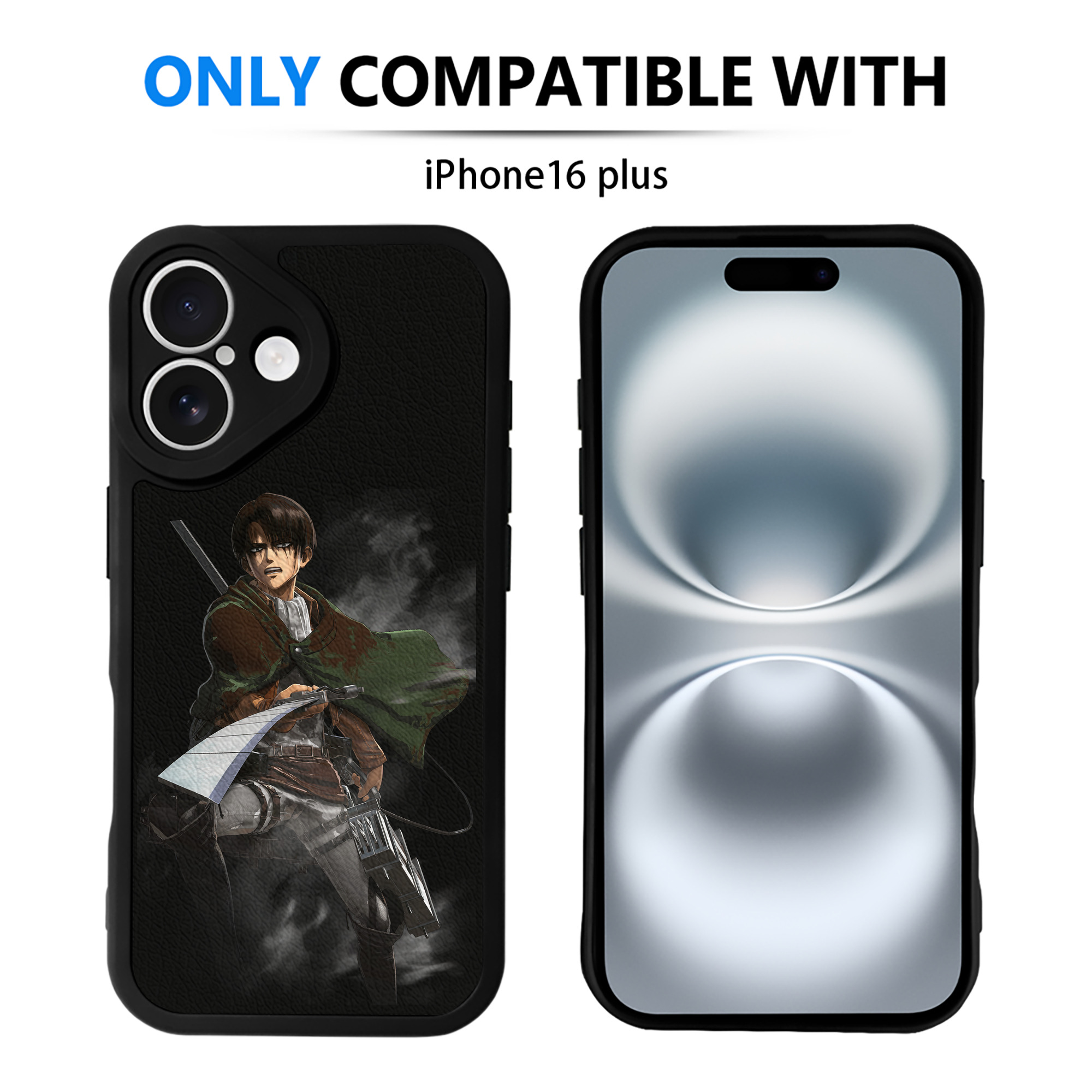 （画像用） 進撃の巨人 リヴァイ·アッカーマン Attack on Titan Levi Ackerman 【iPhone 16シリーズ対応】シリコンスマホケース（レザー調） 材質：シリコン